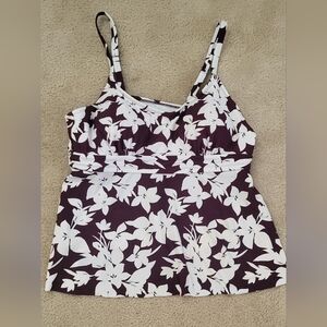 Brown & white Tankini Top sz 16W